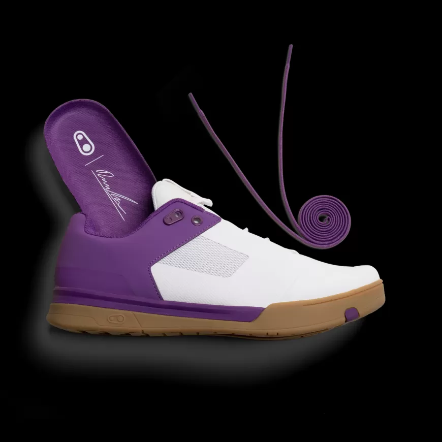 mallet_lace_clipin_shoes__bernard_kerr_edition_8.webp Mallet | Mallet Clip-in*Crankbrothers Mallet Lace Clip-In Shoes - Bernard Kerr Edition White/Purple/Gum